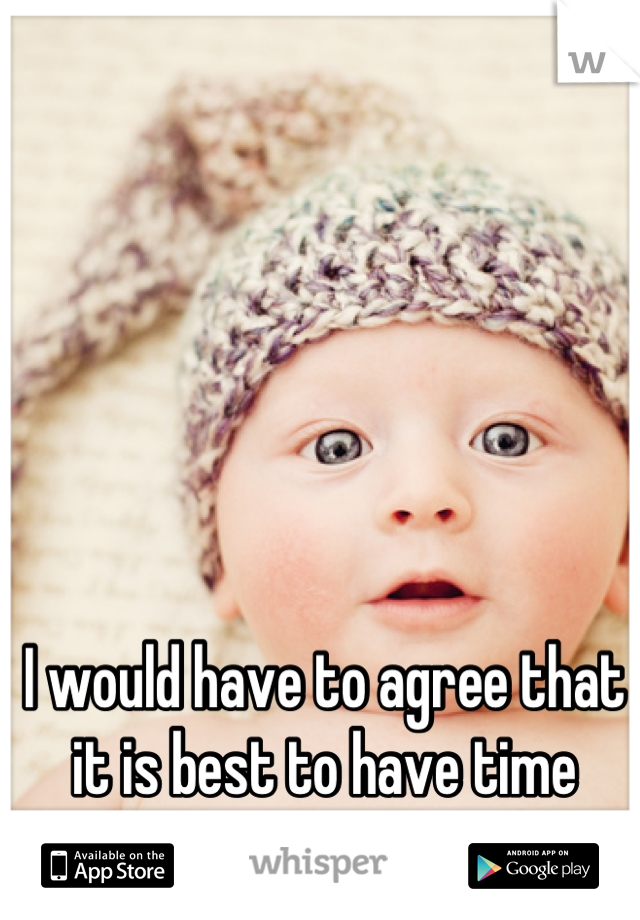 I would have to agree that it is best to have time apart.