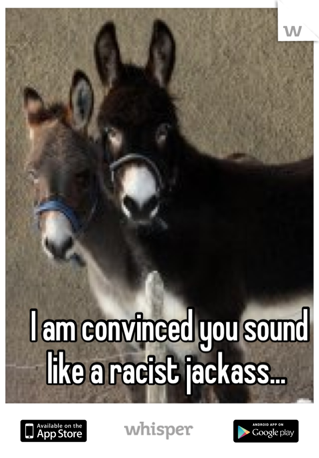 I am convinced you sound like a racist jackass... 