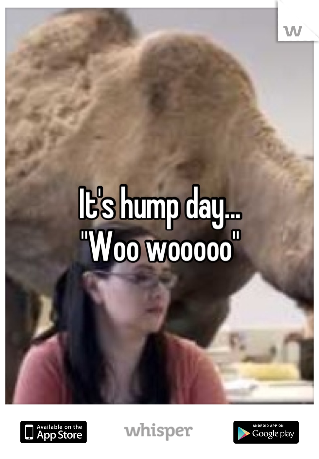 It's hump day...                         
"Woo wooooo"