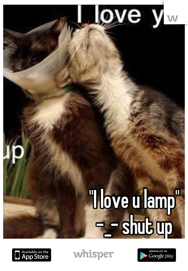 "I love u lamp"
-_- shut up