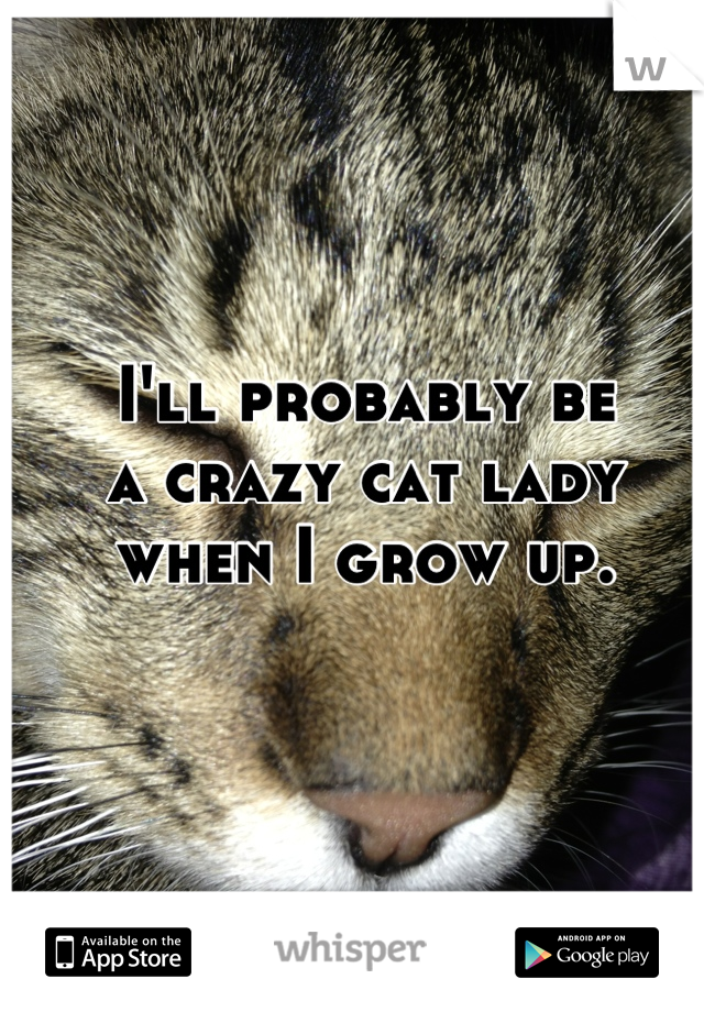 I'll probably be
a crazy cat lady
when I grow up.
