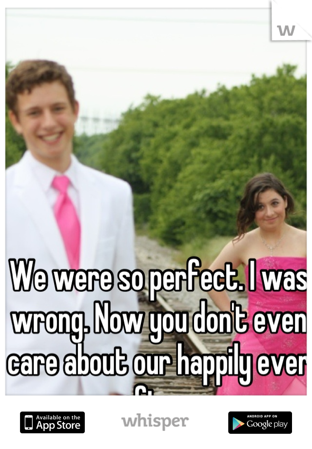 We were so perfect. I was wrong. Now you don't even care about our happily ever after. 