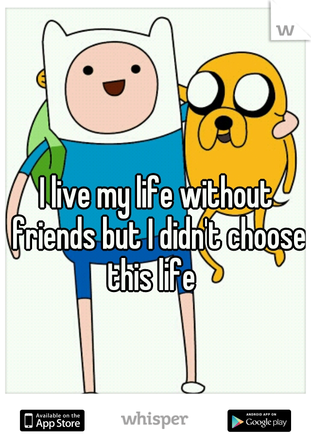 I live my life without friends but I didn't choose this life
