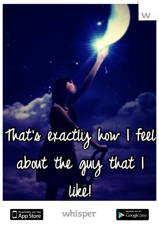 That's exactly how I feel about the guy that I like!