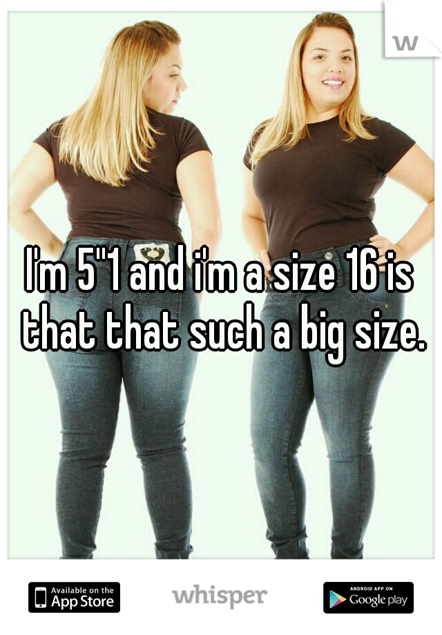 I'm 5''1 and i'm a size 16 is that that such a big size.