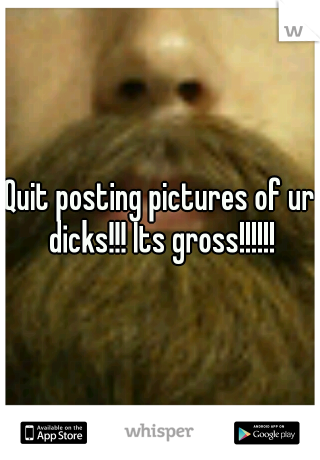 Quit posting pictures of ur dicks!!! Its gross!!!!!!