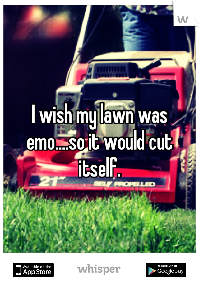 I wish my lawn was emo....so it would cut itself.