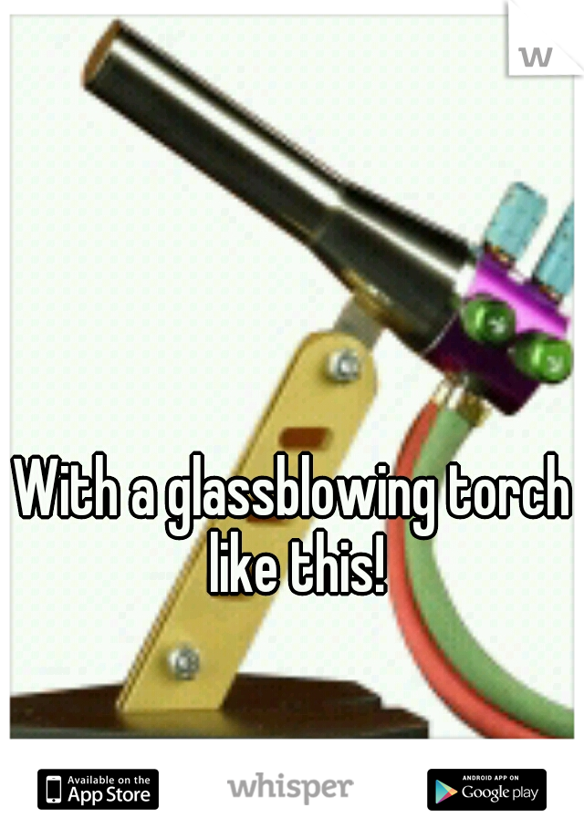 With a glassblowing torch like this!