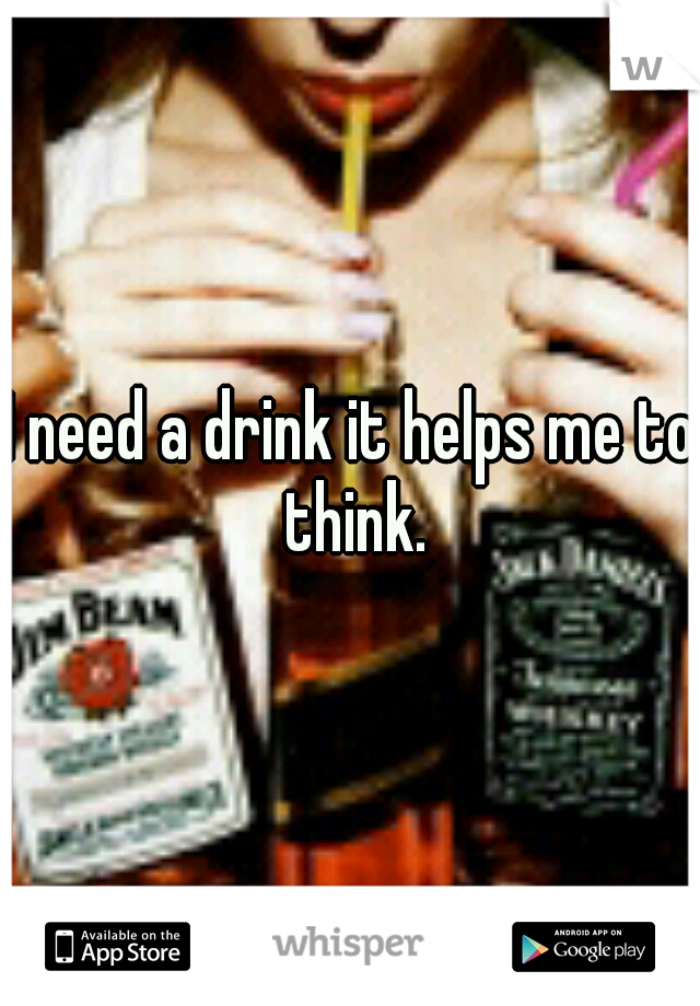 I need a drink it helps me to think.