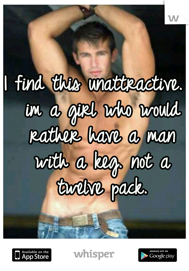 I find this unattractive.  im a girl who would rather have a man with a keg. not a twelve pack.