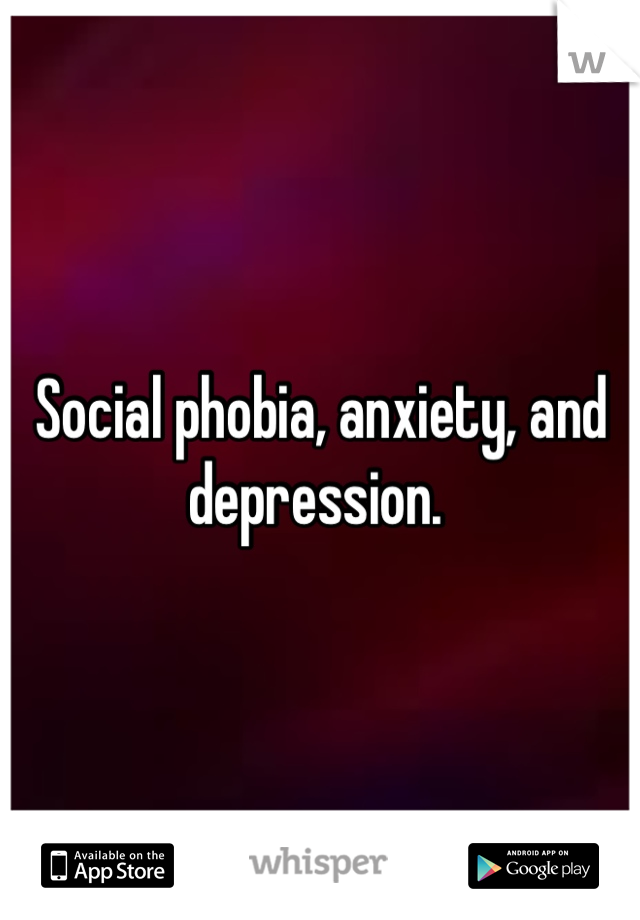 Social phobia, anxiety, and depression. 