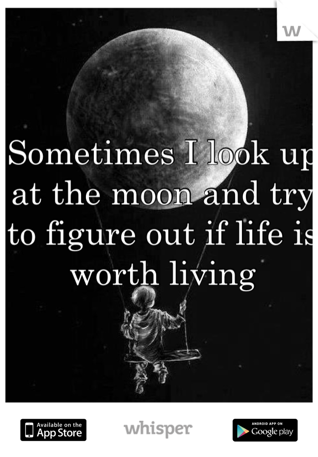 Sometimes I look up at the moon and try to figure out if life is worth living