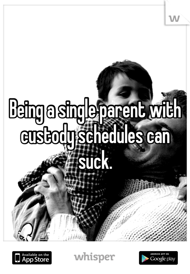 Being a single parent with custody schedules can suck.