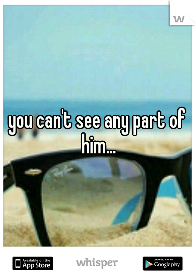 you can't see any part of him...