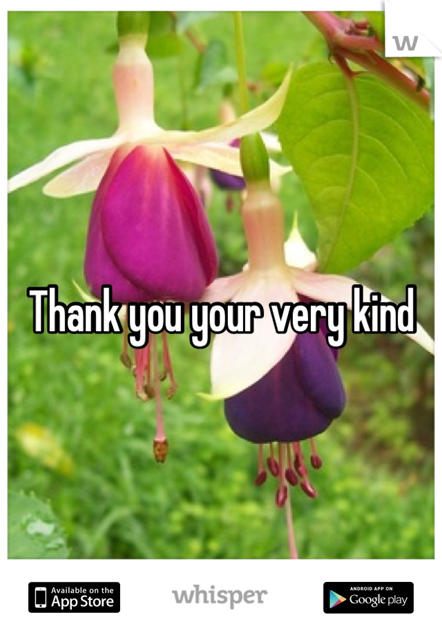 Thank you your very kind