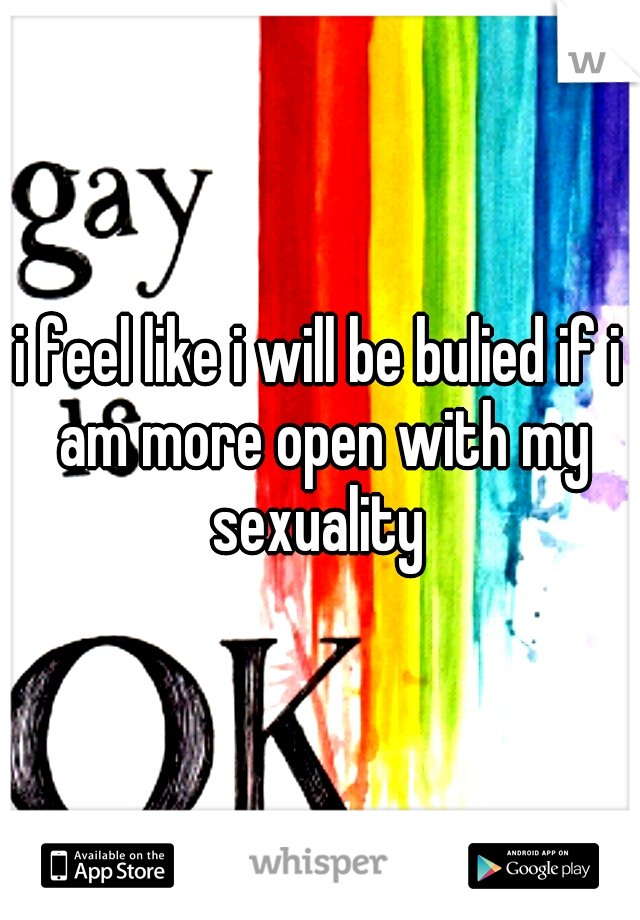 i feel like i will be bulied if i am more open with my sexuality 