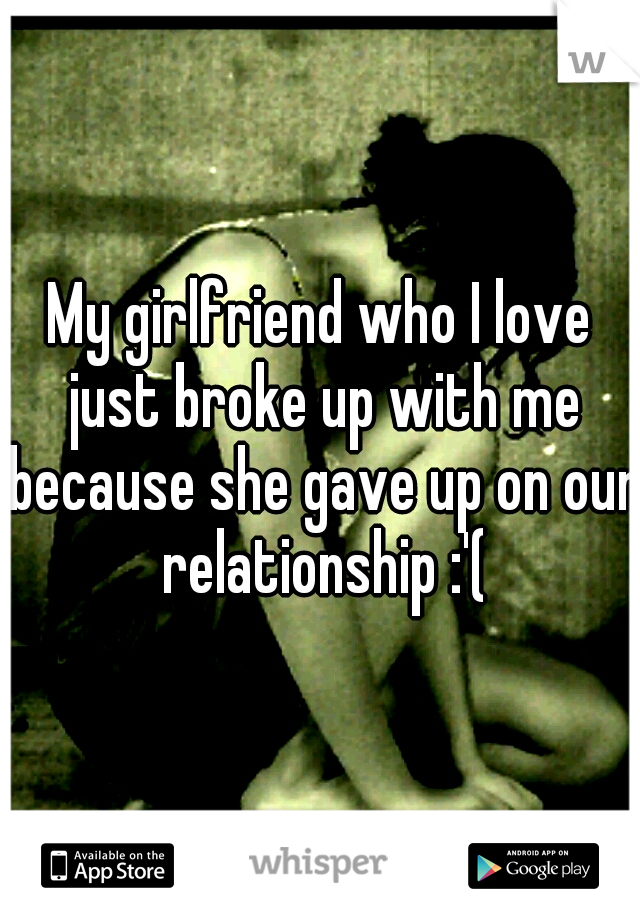 My girlfriend who I love just broke up with me because she gave up on our relationship :'(