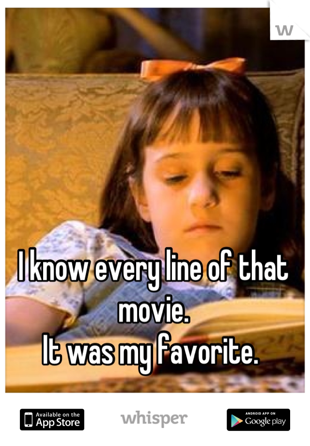 I know every line of that movie. 
It was my favorite. 