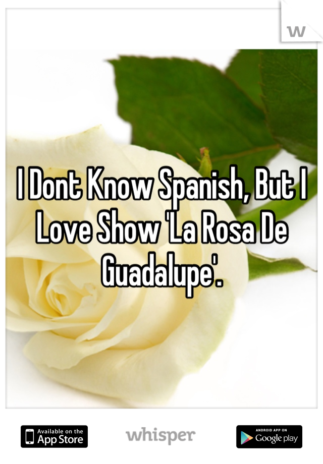 I Dont Know Spanish, But I Love Show 'La Rosa De Guadalupe'.