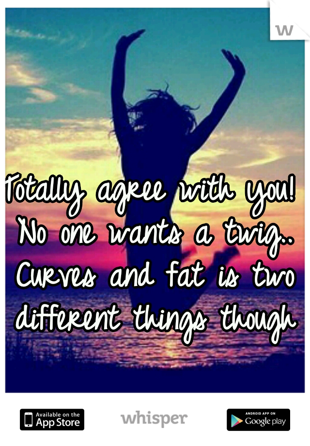 Totally agree with you! No one wants a twig.. Curves and fat is two different things though