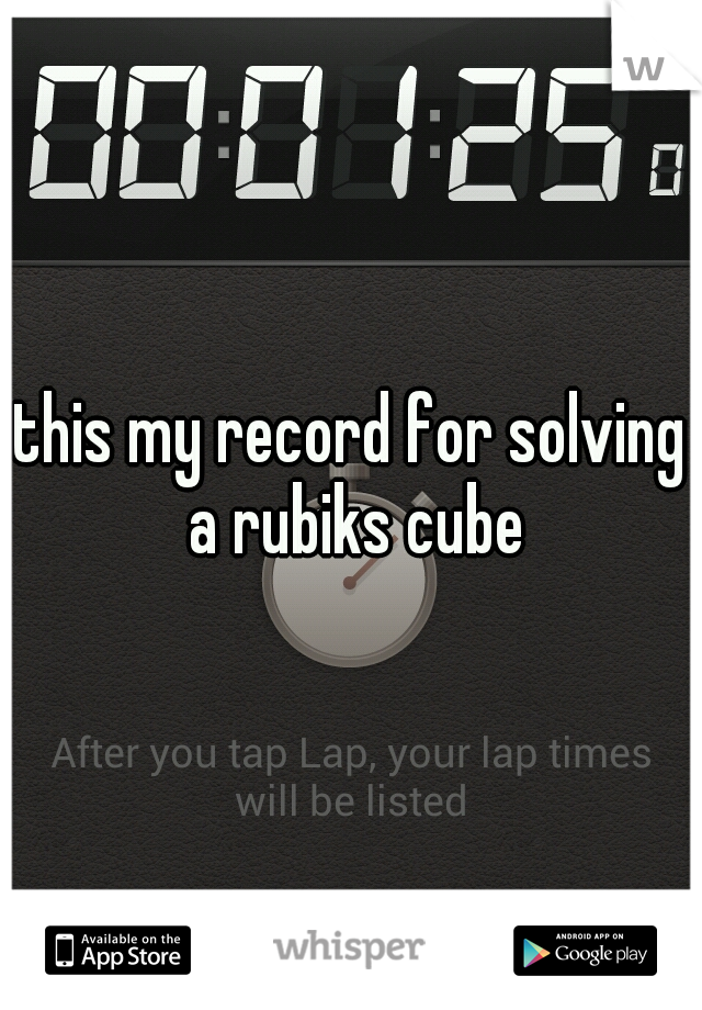 this my record for solving a rubiks cube