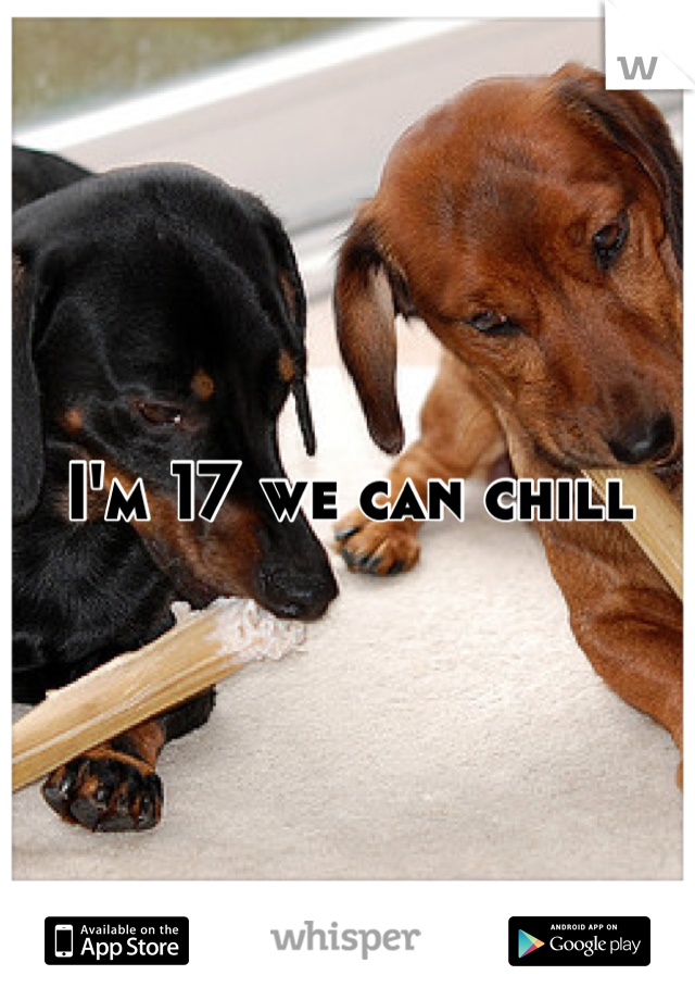 I'm 17 we can chill