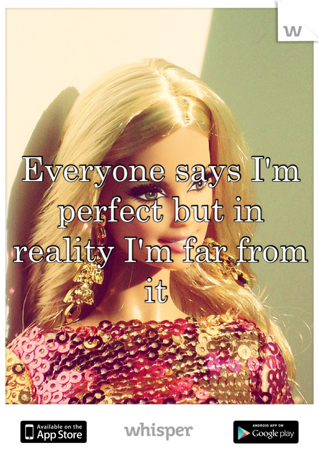 Everyone says I'm perfect but in reality I'm far from it 