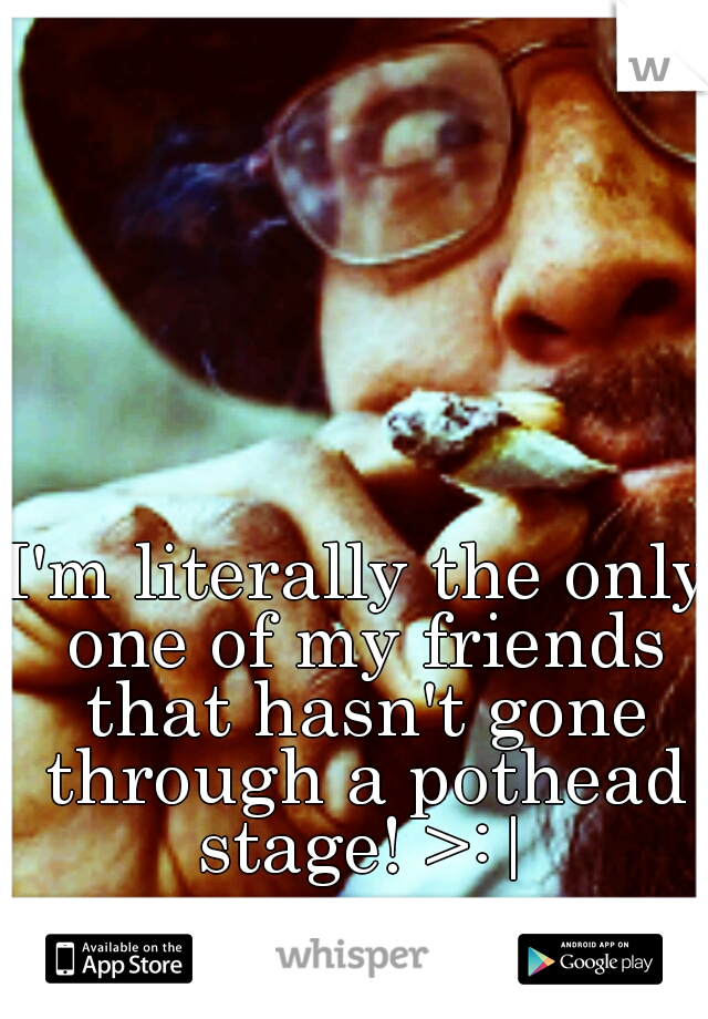 I'm literally the only one of my friends that hasn't gone through a pothead stage! >:|