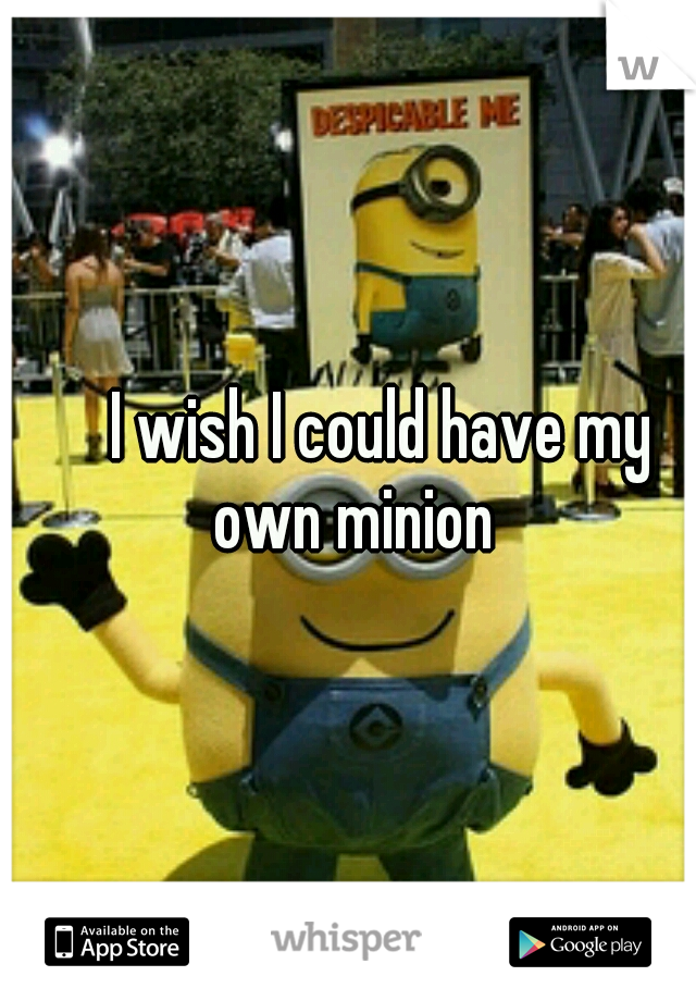 

I wish I could have my own minion