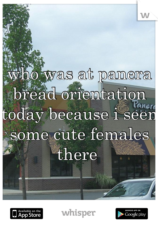 who was at panera bread orientation today because i seen some cute females there 