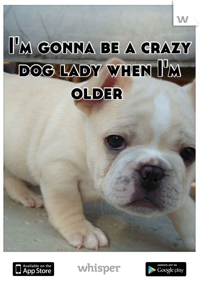 I'm gonna be a crazy dog lady when I'm older 