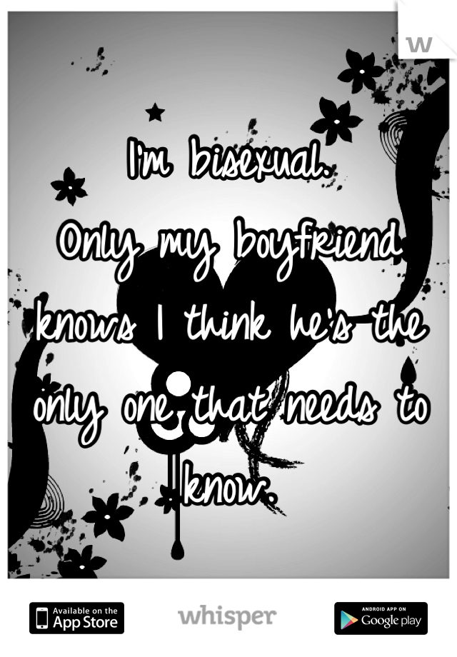 I'm bisexual.
Only my boyfriend knows I think he's the only one that needs to know.