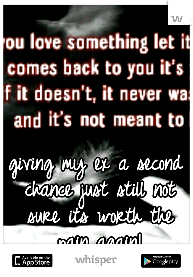 giving my ex a second chance just still not sure its worth the pain again!