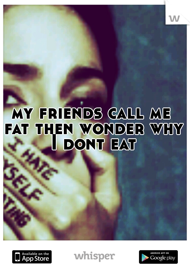 my friends call me fat then wonder why I dont eat
