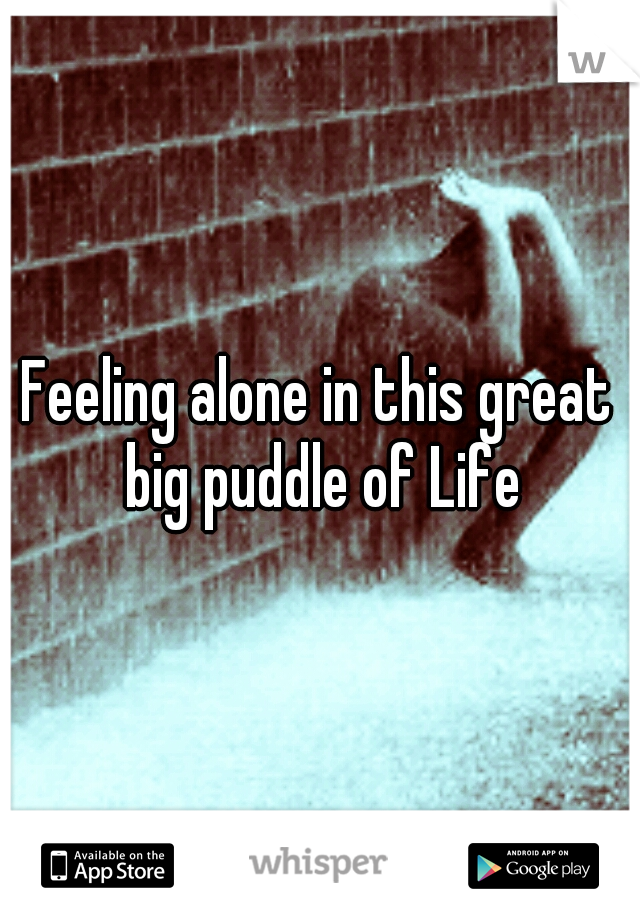 Feeling alone in this great big puddle of Life