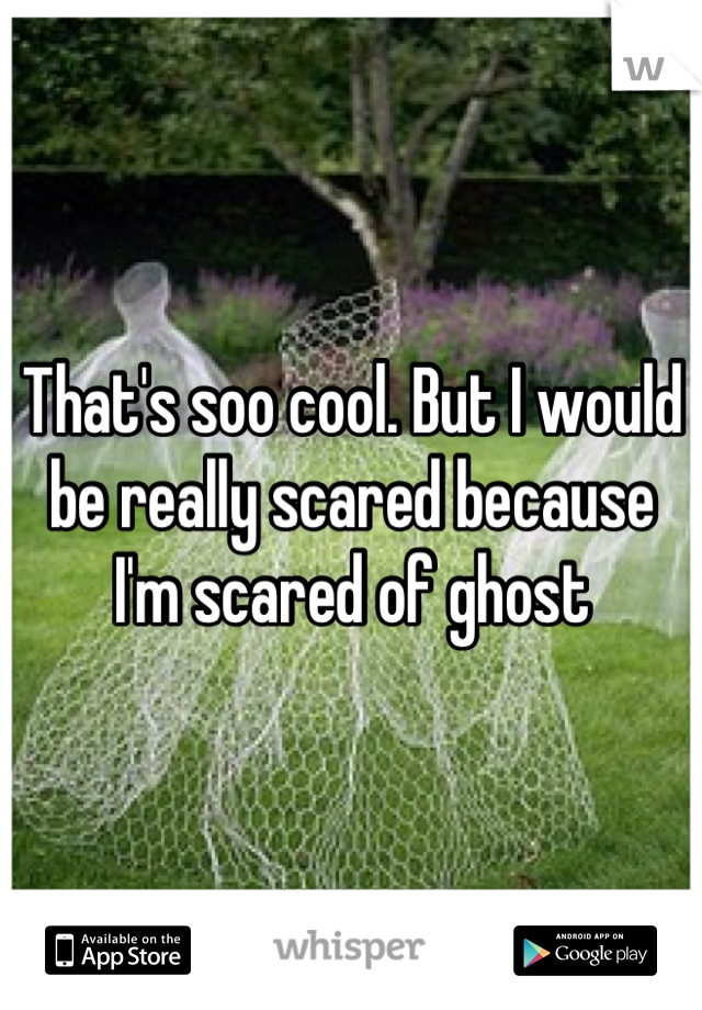 That's soo cool. But I would be really scared because I'm scared of ghost