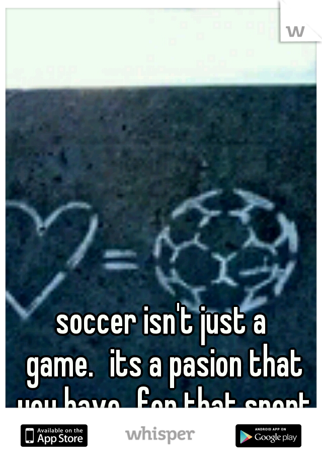 soccer isn't just a game.
its a pasion that you have
for that sport