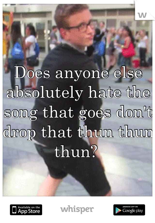 Does anyone else absolutely hate the song that goes don't drop that thun thun thun? 