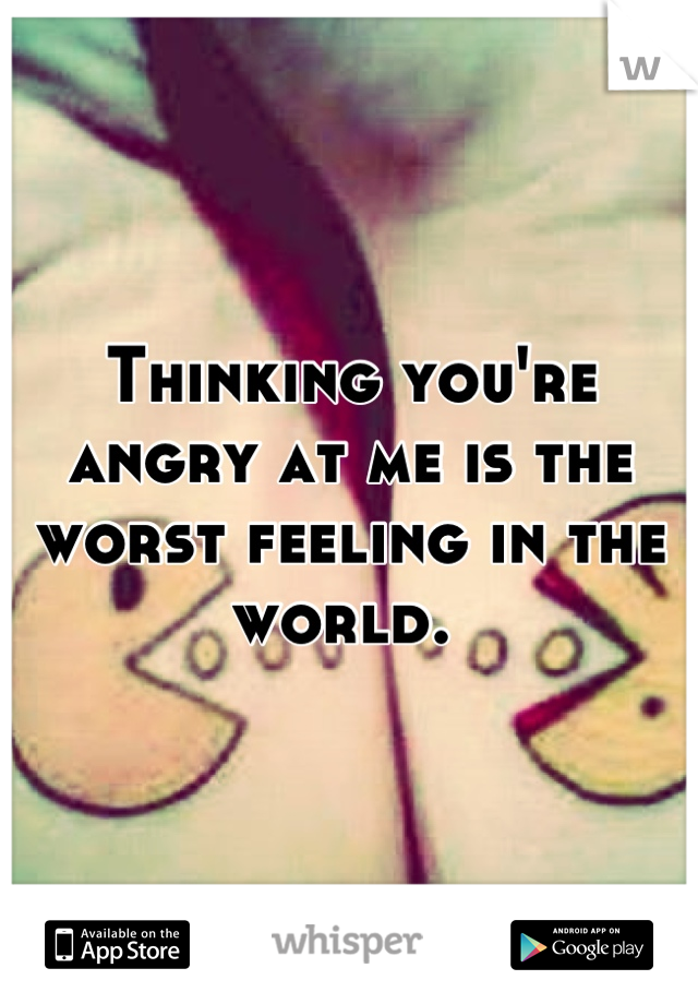 Thinking you're angry at me is the worst feeling in the world. 