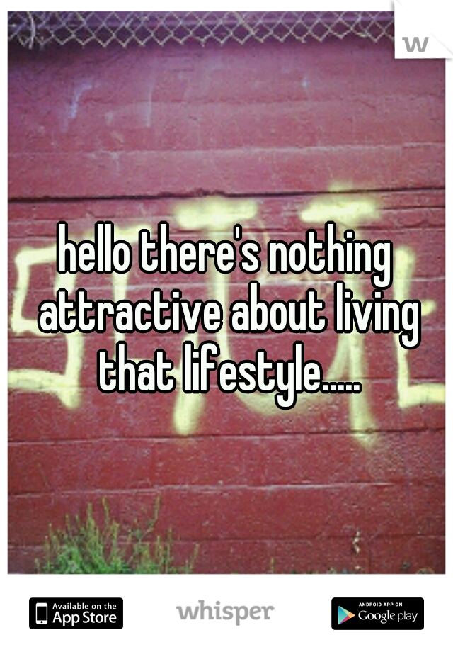 hello there's nothing attractive about living that lifestyle.....