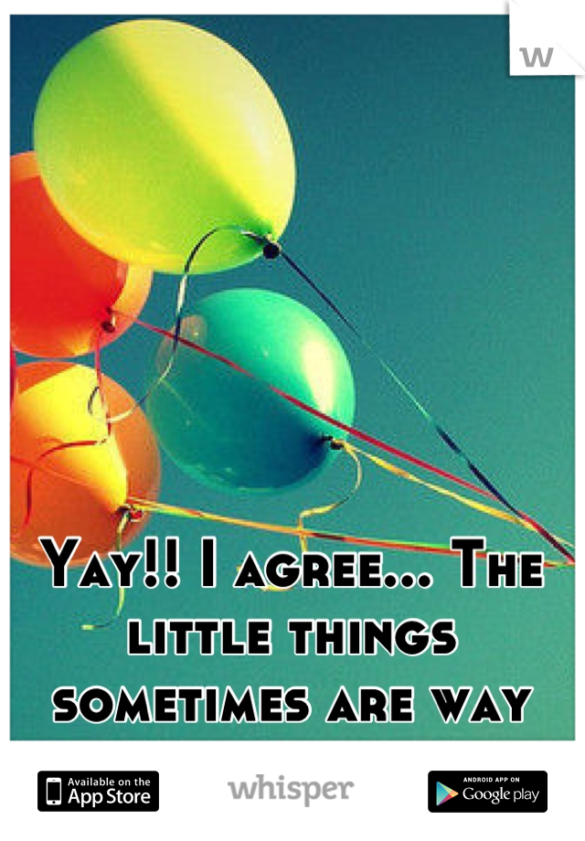 Yay!! I agree... The little things sometimes are way better.