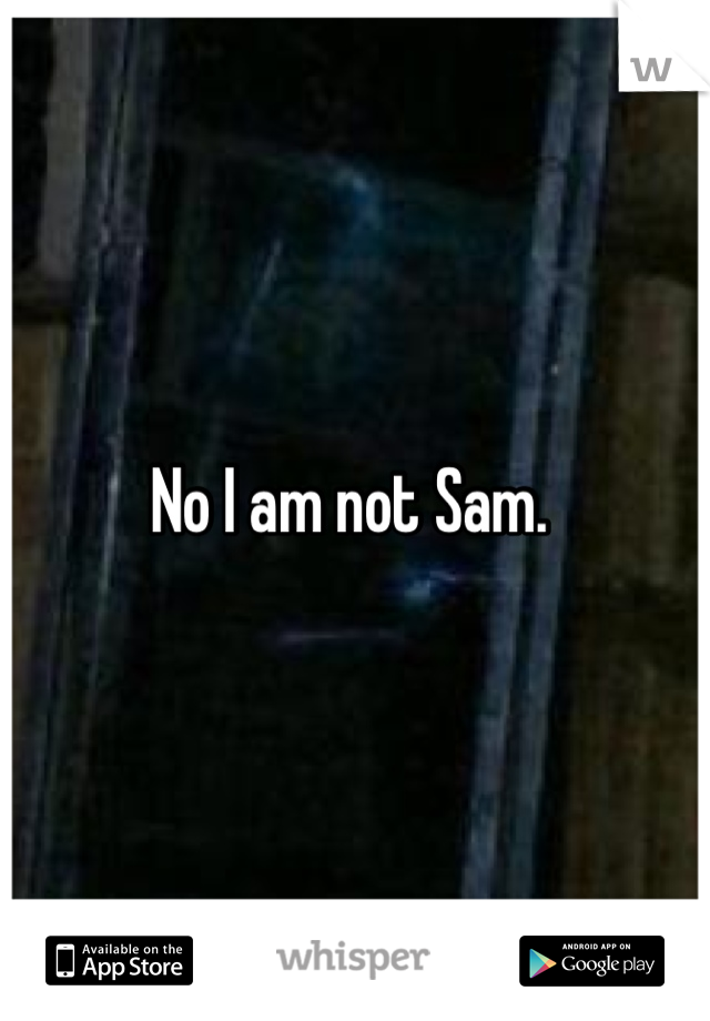 No I am not Sam. 