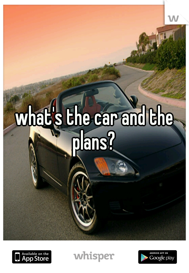 what's the car and the plans? 