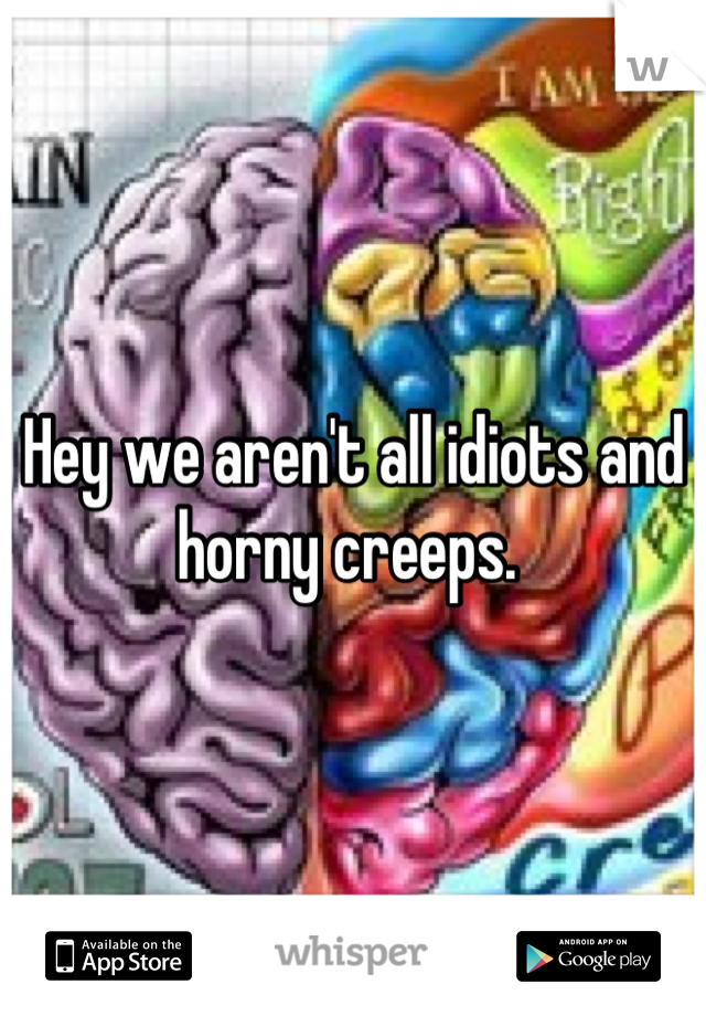 Hey we aren't all idiots and horny creeps. 