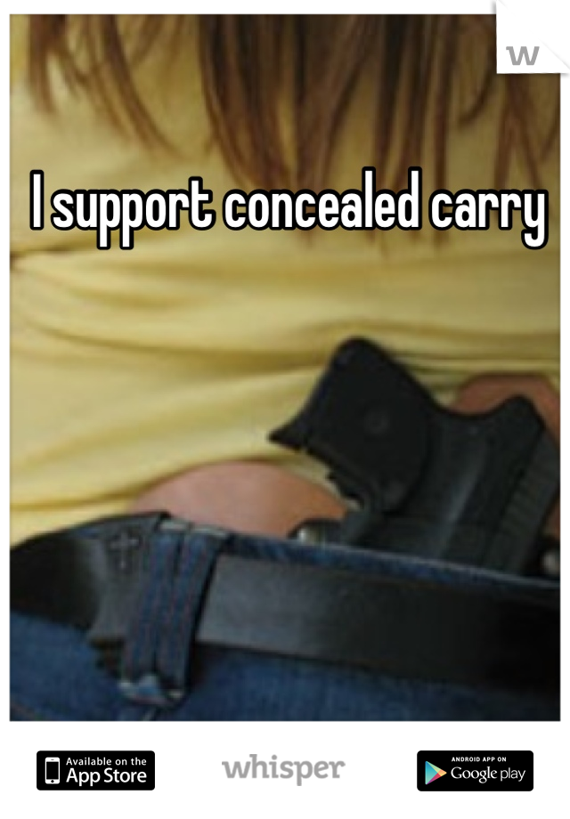 I support concealed carry