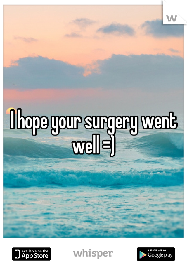 I hope your surgery went well =)