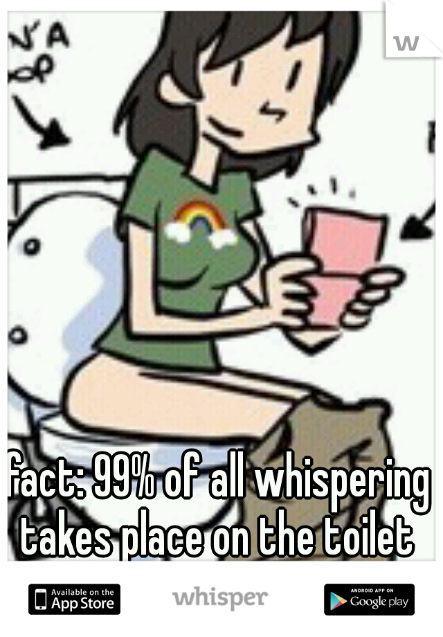  fact: 99% of all whispering takes place on the toilet