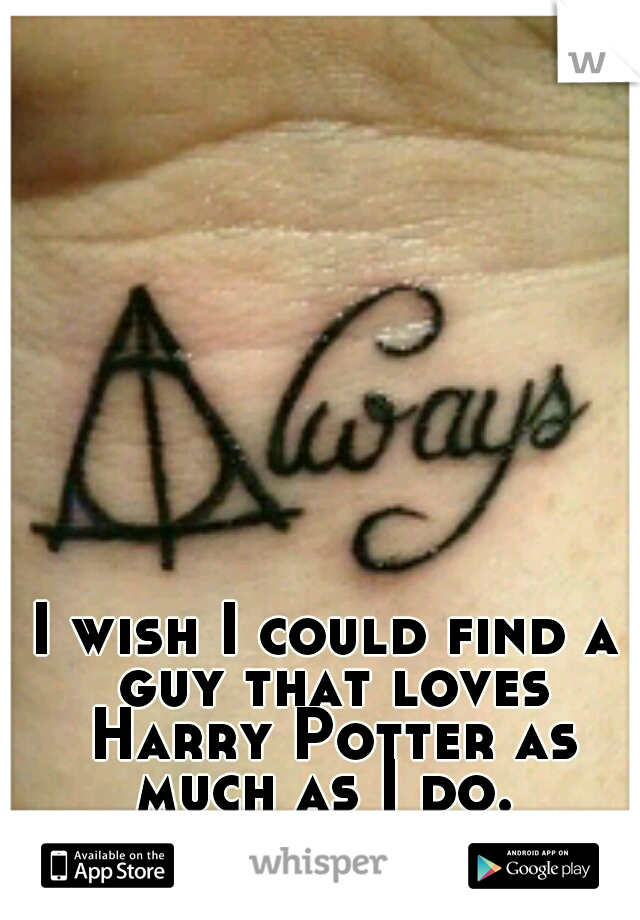 I wish I could find a guy that loves Harry Potter as much as I do. 