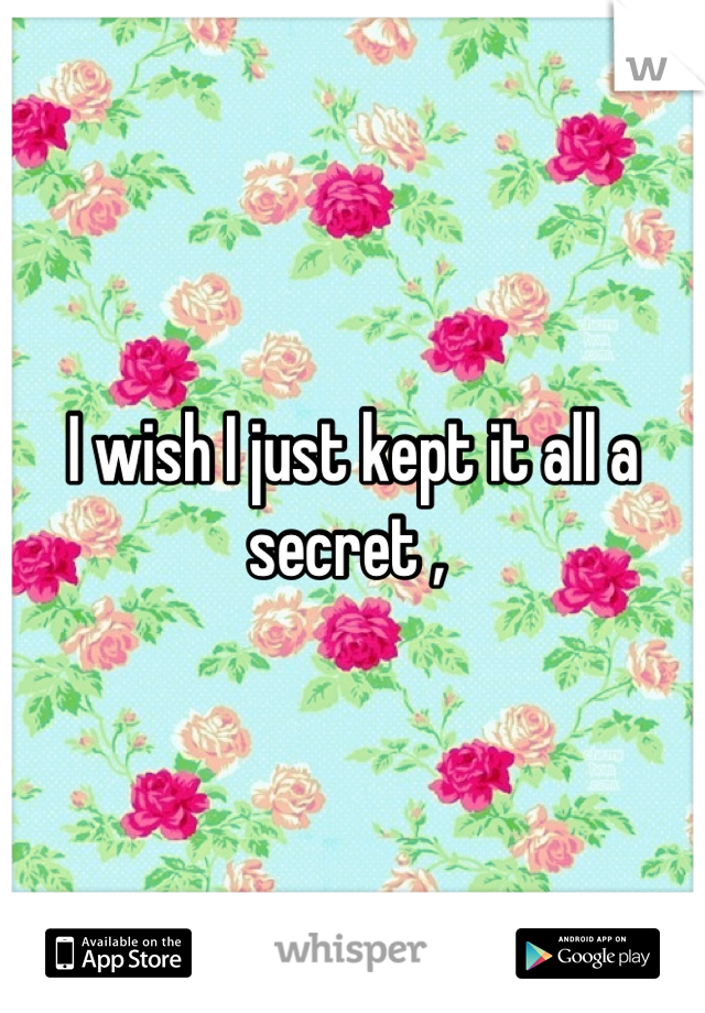 I wish I just kept it all a secret , 