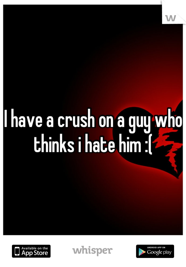 I have a crush on a guy who thinks i hate him :(